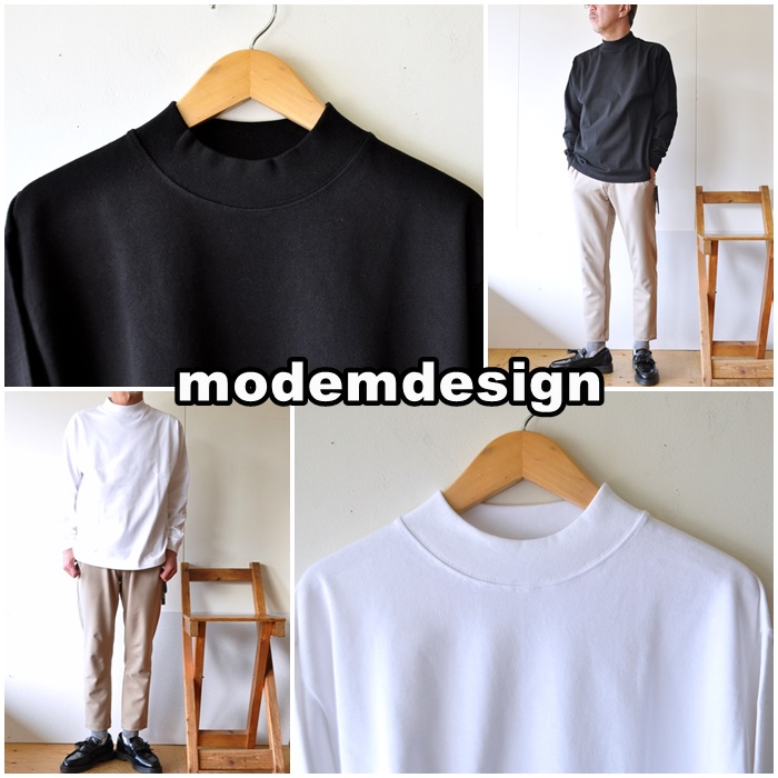 modemdesign モデムデザイン　長袖ロンT　 カットソーモックネック　Sー２４