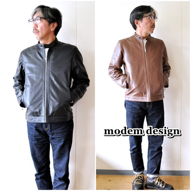 ＭＯＤＥＭＤＥＳＩＧＮ　モデムデザイン　シングルレザージャケット　ラムレザージャケット　羊革