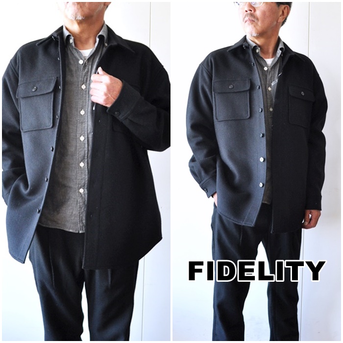 FIDELITYフィデリティ　CPOシャツジャケット　ウールメルトン　FD２０２