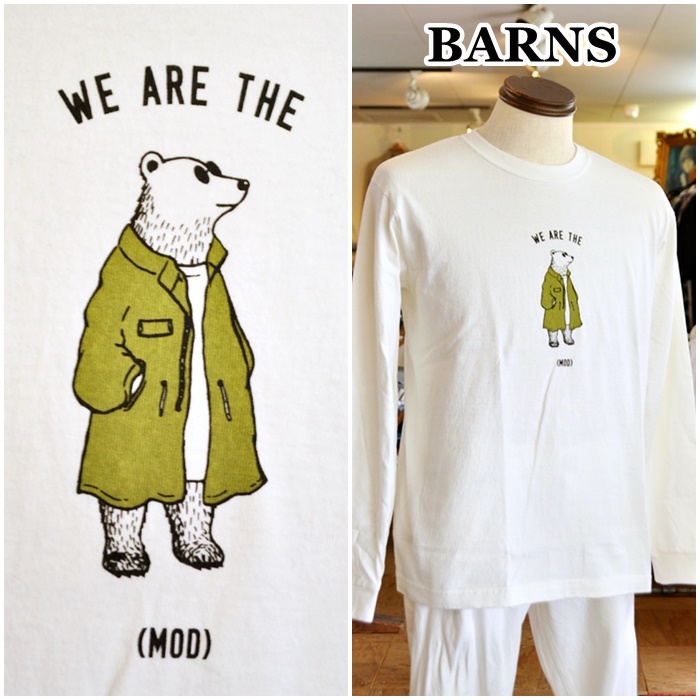 BARNS バーンズ　ピグメント加工　長袖ロンT　22310 　 長袖Tシャツ