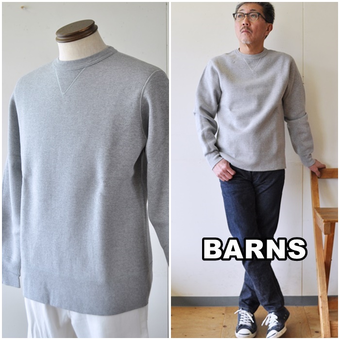 BARNS　 バーンズ　クルーネックスウェット　トレーナー　 BR3000