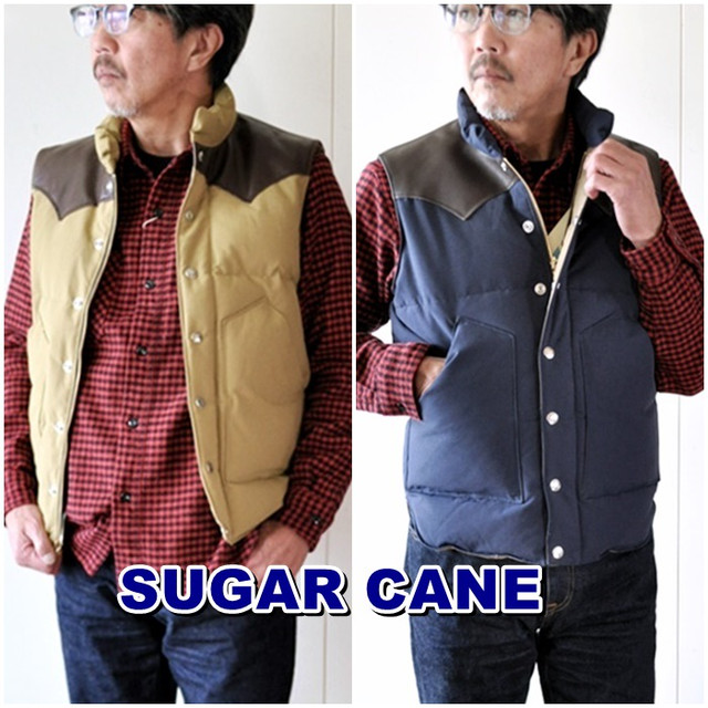 ＳＵＧＡＲＣＡＮＥ　シュガーケーンから、　ダウンベスト　レザーヨーク　ＳＣ１２３４０