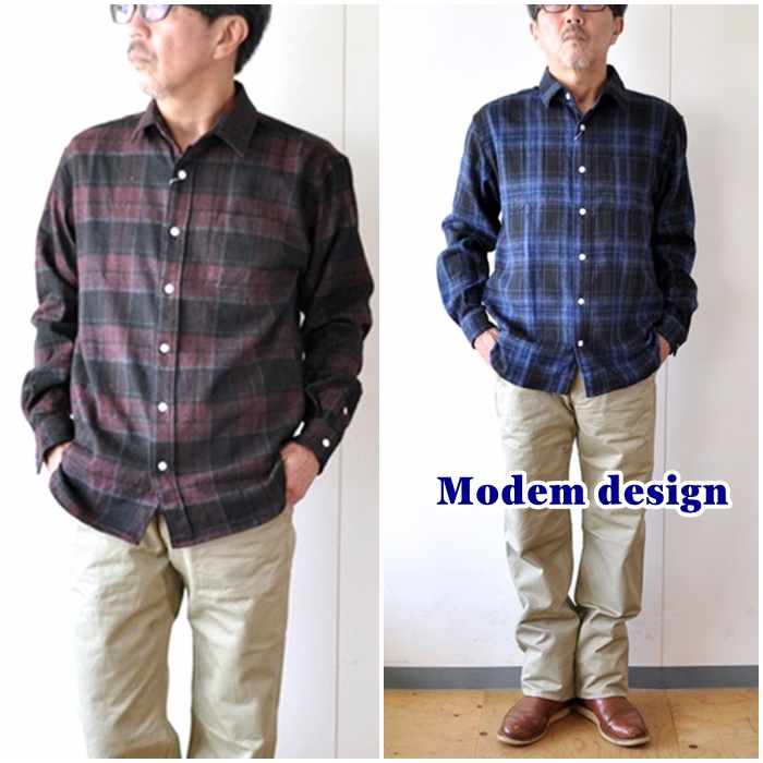 長袖シャツ ブランドモデムデザイン　ＭＯＤＥＭＤＥＳＩＧＮ　より、2019年新作　ネルシャツ