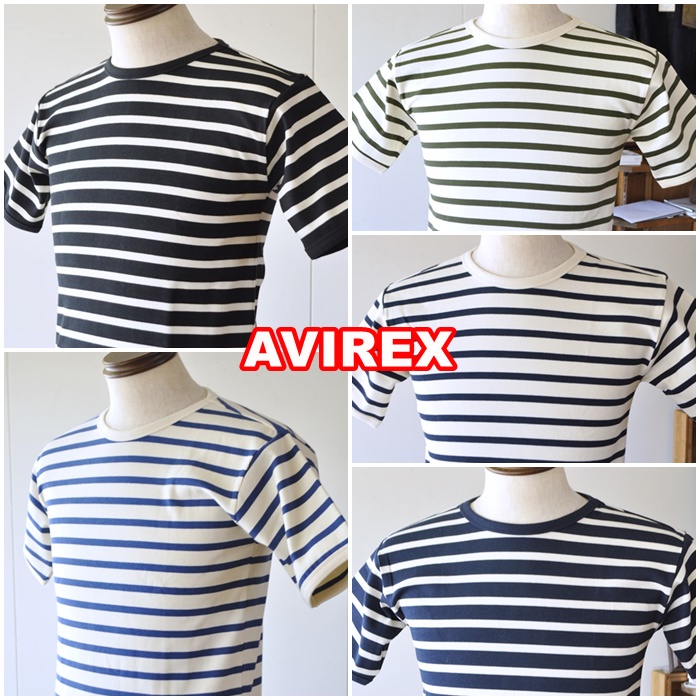 AVIREX アビレックス デイリーウエア 半袖 クルーネック リブ素材　６１２３３０２．