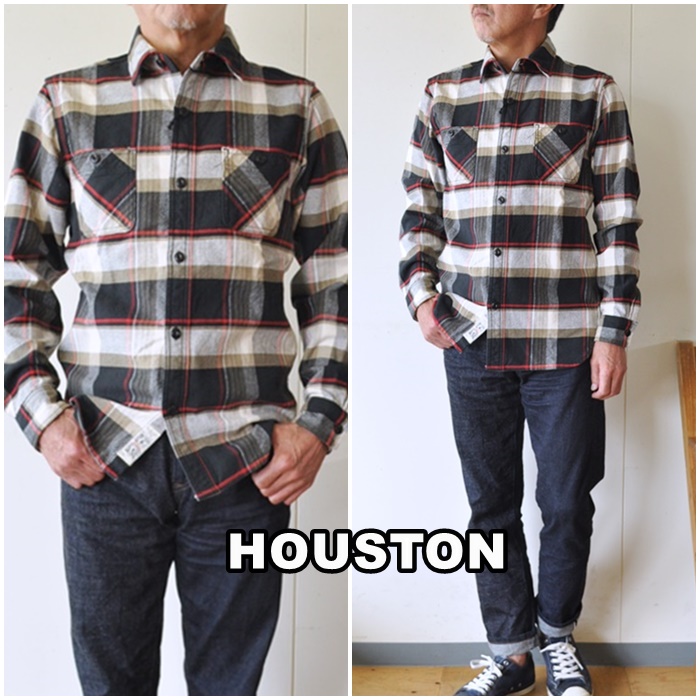 HOUSTON 　ヒューストン 　40874 　チェックビエラシャツ　ネルシャツ