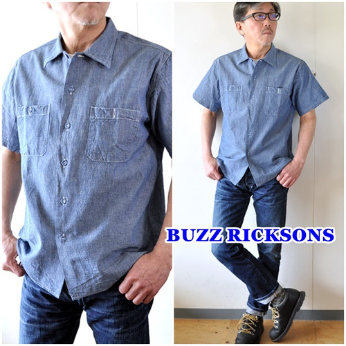 40代50代のアメカジファンへ定番アイテム 半袖ワークシャツ　BUZZ RICKSON　