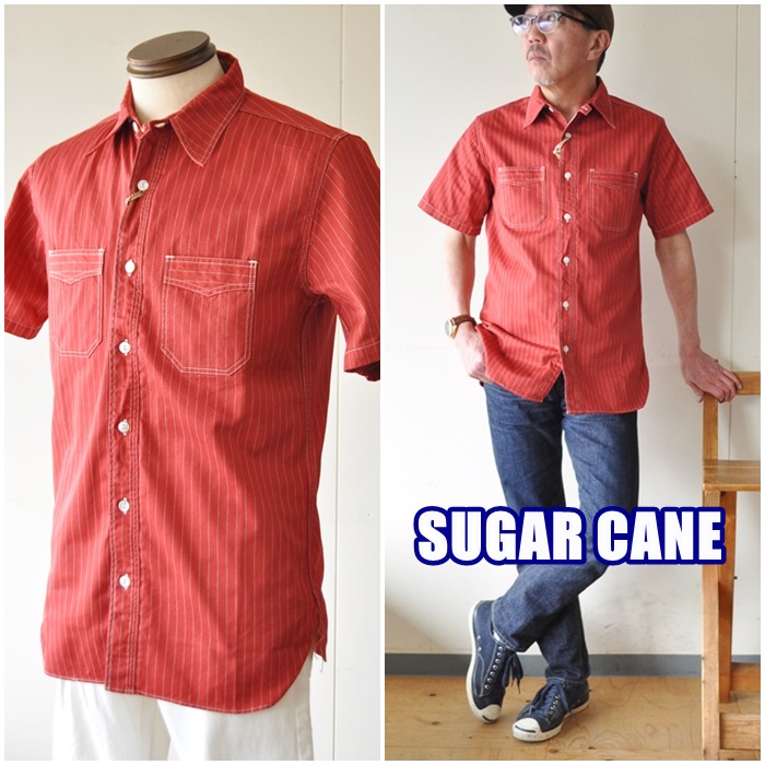 シュガーケーン SUGAR CANE ウォバッシュ  半袖シャツ 38452　