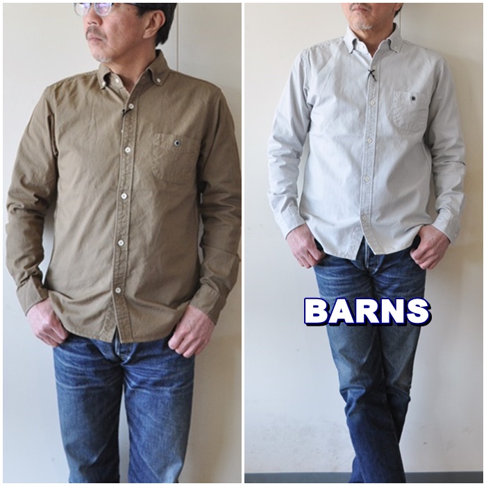 BARNS バーンズ 　長袖シャツ　ボタンダウンシャツ　 VINTAGE仕様 　 ＢＲ４９６５Ｎ
