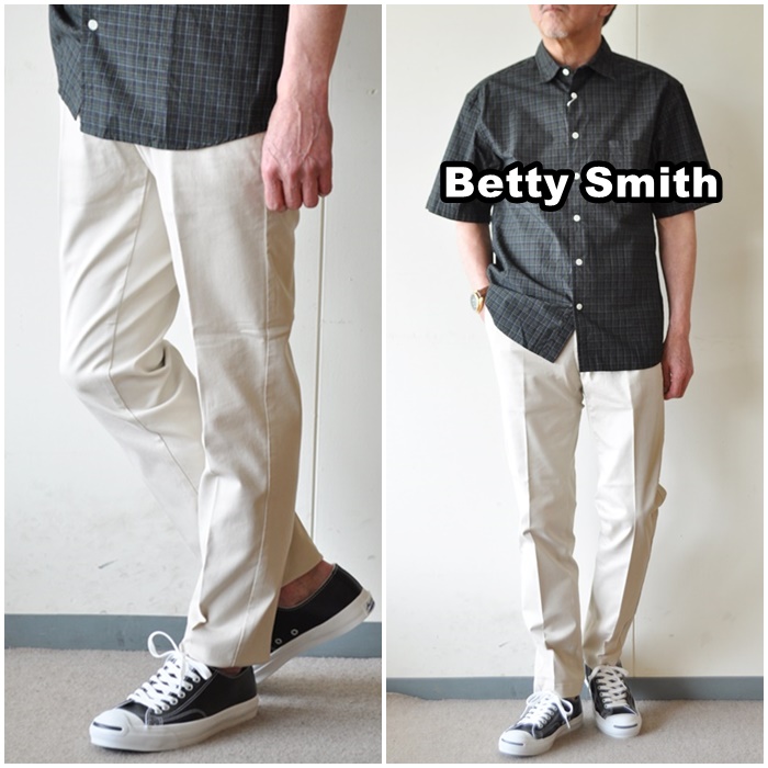 BETTYSMITH ベティスミス　ストレッチ生地チノパンツ 伸縮性　リラックスパンツ　