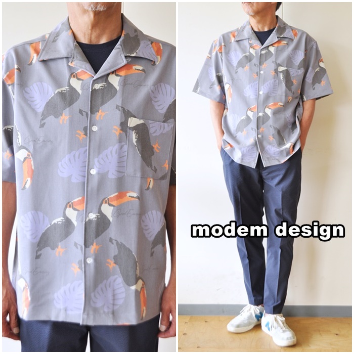 modemdesign 　モデムデザイン　半袖シャツ　アロハ　2101751　オープンカラー