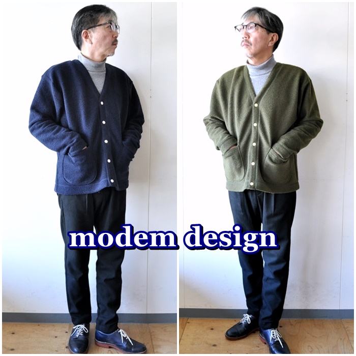 圧縮ニット　カーディガン　カーデ　モデムデザイン　ＭＯＤＥＭＤＥＳＩＧＮニットカーデ