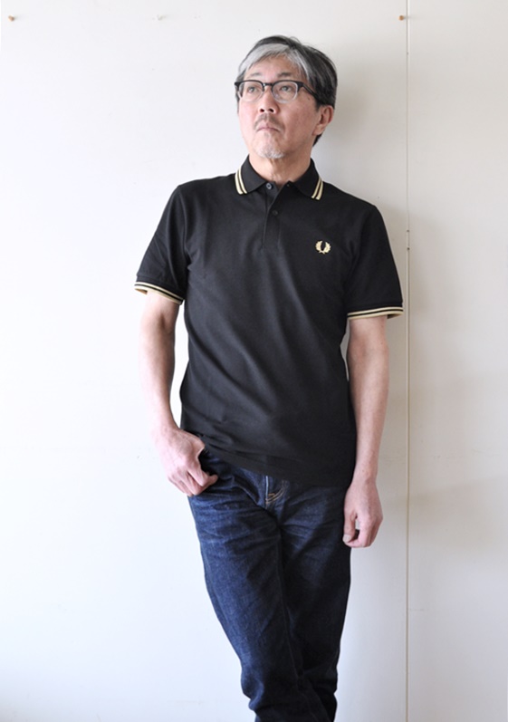 FREDPERRY 　フレッドペリー　　ラインポロシャツ　　M12 　ポロシャツ　２本ライン　