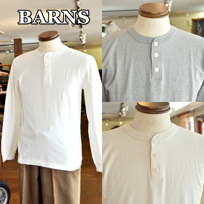 ＢＡＲＮＳ　バーンズ　長袖Ｔシャツ　ロンＴ　カットソー　ヘンリーネック　ＢＲ３０４４　