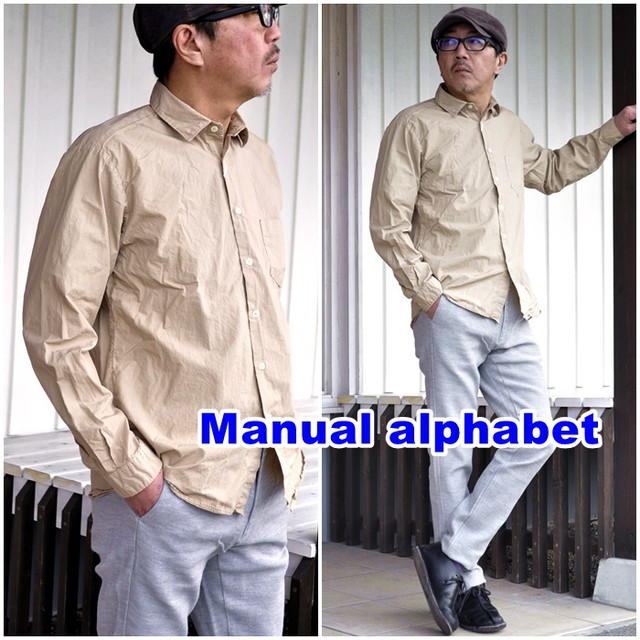 マニュアルアルファベット　 MANUAL ALPHABET 　レギュラーカラーシャツ 　
