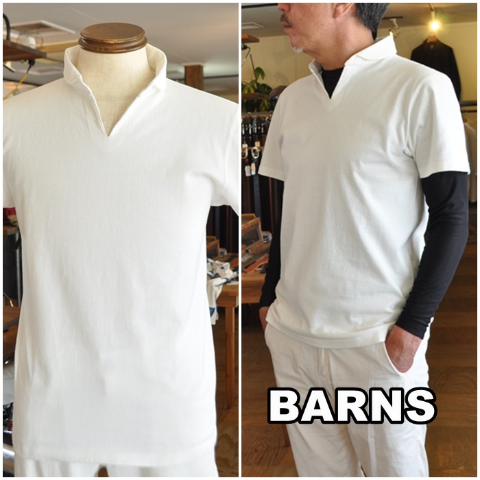 BARNS バーンズ　 半袖ポロシャツ BR-7100 スキッパーポロ