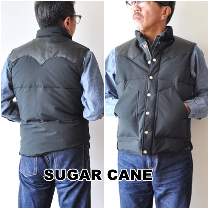 ＳＵＧＡＲＣＡＮＥ　シュガーケーン　ダウンベスト　レザーヨーク　ＳＣ１２３４０