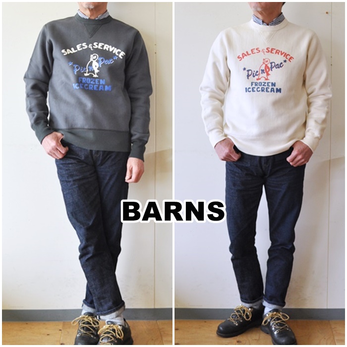 BARNS　 バーンズ　クルーネックスウェット　トレーナー 　 BR21430