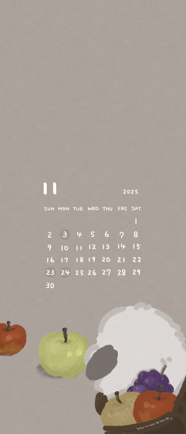 【待ち受け】11月のカレンダー