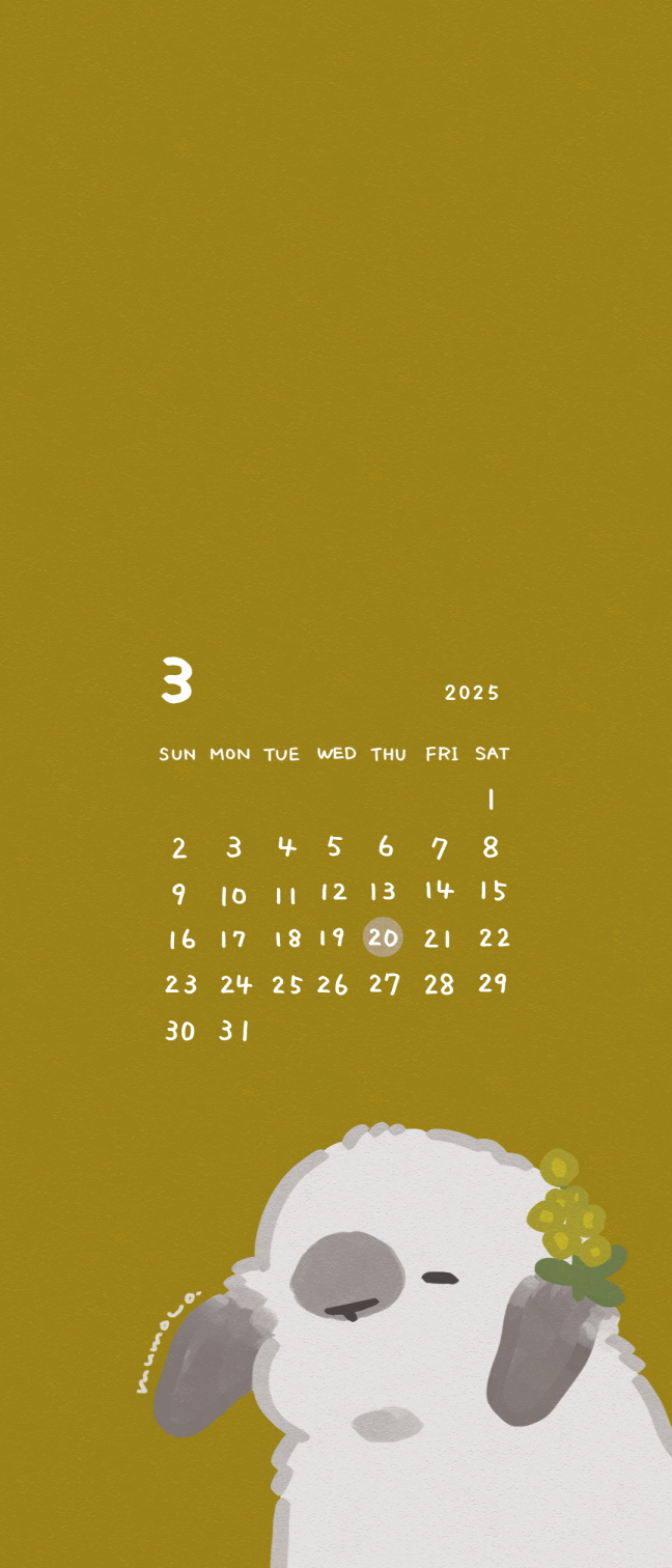 【待ち受け】3月のカレンダー
