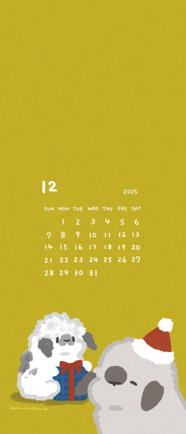 【待ち受け】12月のカレンダー