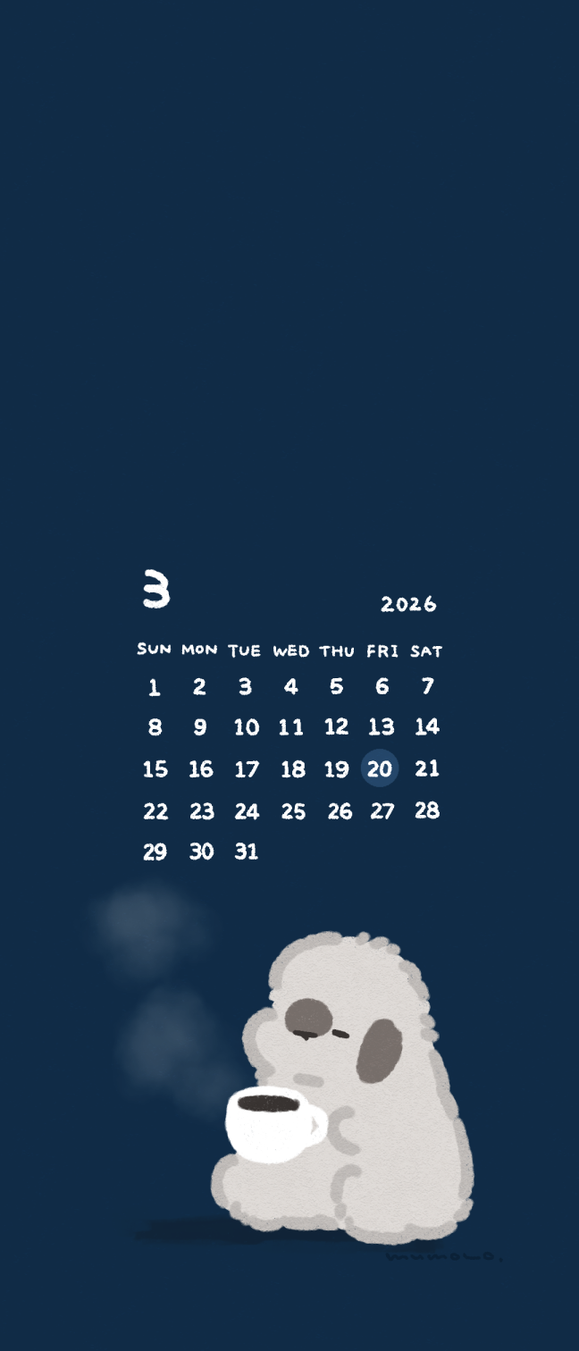 【待ち受け】3月のカレンダー