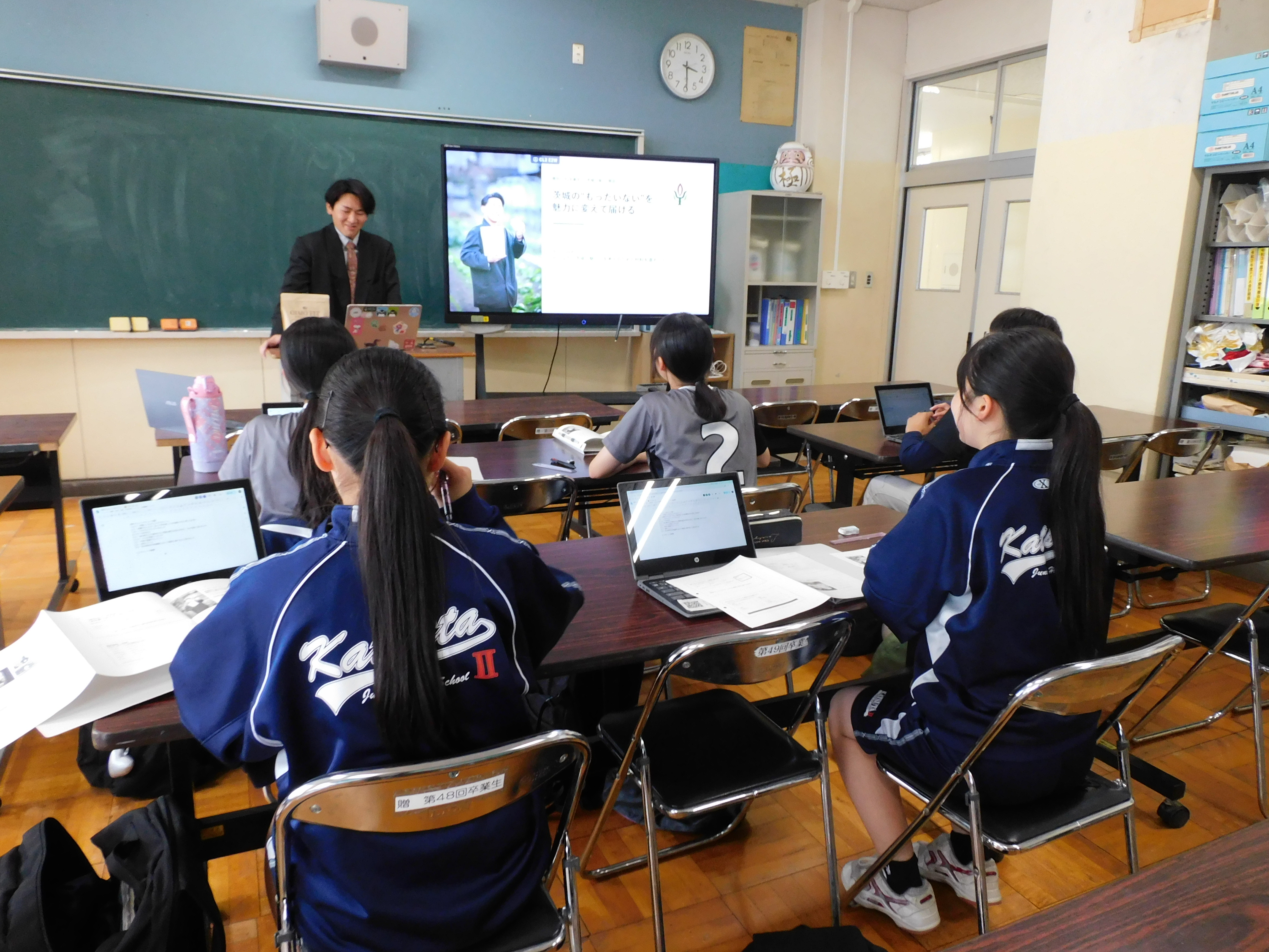 母校・勝田第二中学校で、地域と食の未来についてお話ししました