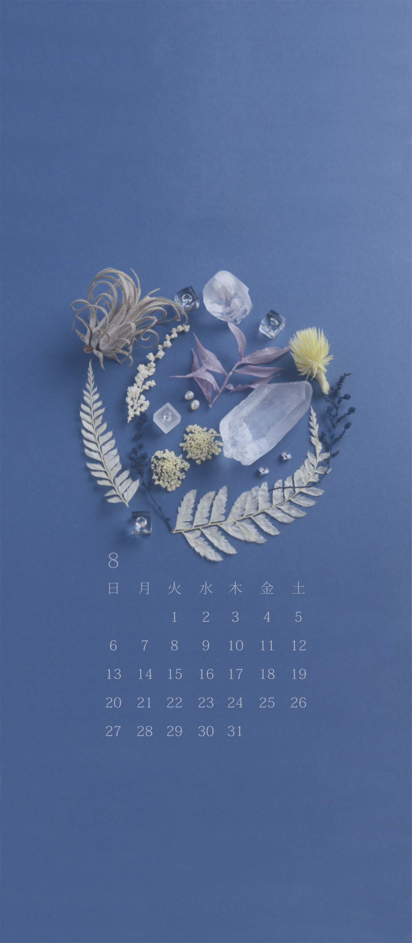 無料ロック画面カレンダー 「8月 夏疾風」