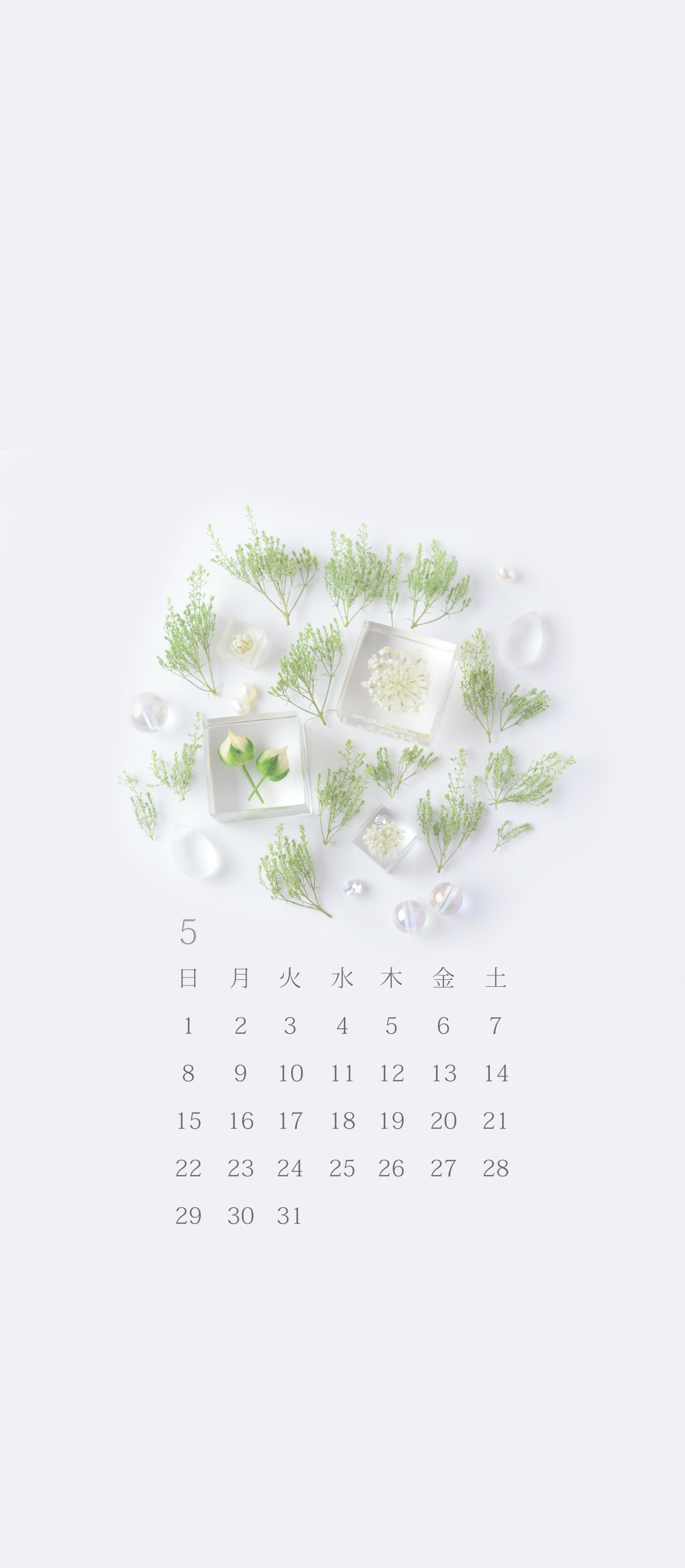 無料ロック画面カレンダー 「5月 新緑の候」