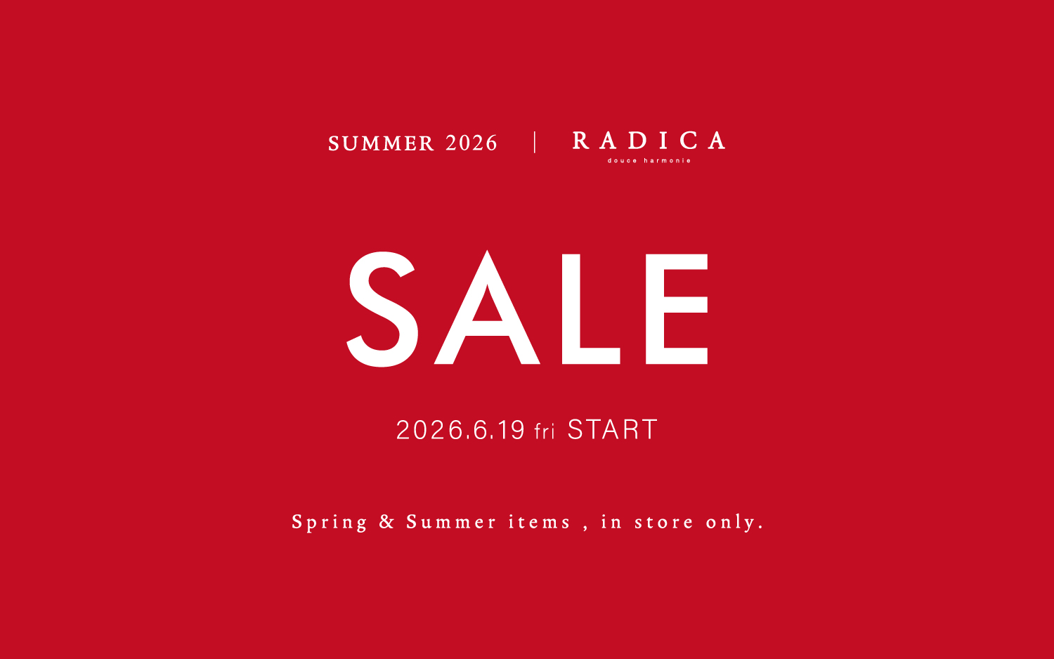 SUMMER SALE 2026｜6/19(金)スタート