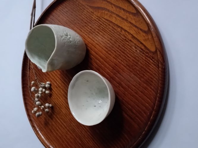 ぐい吞み・茄子片口　神谷 麻穂