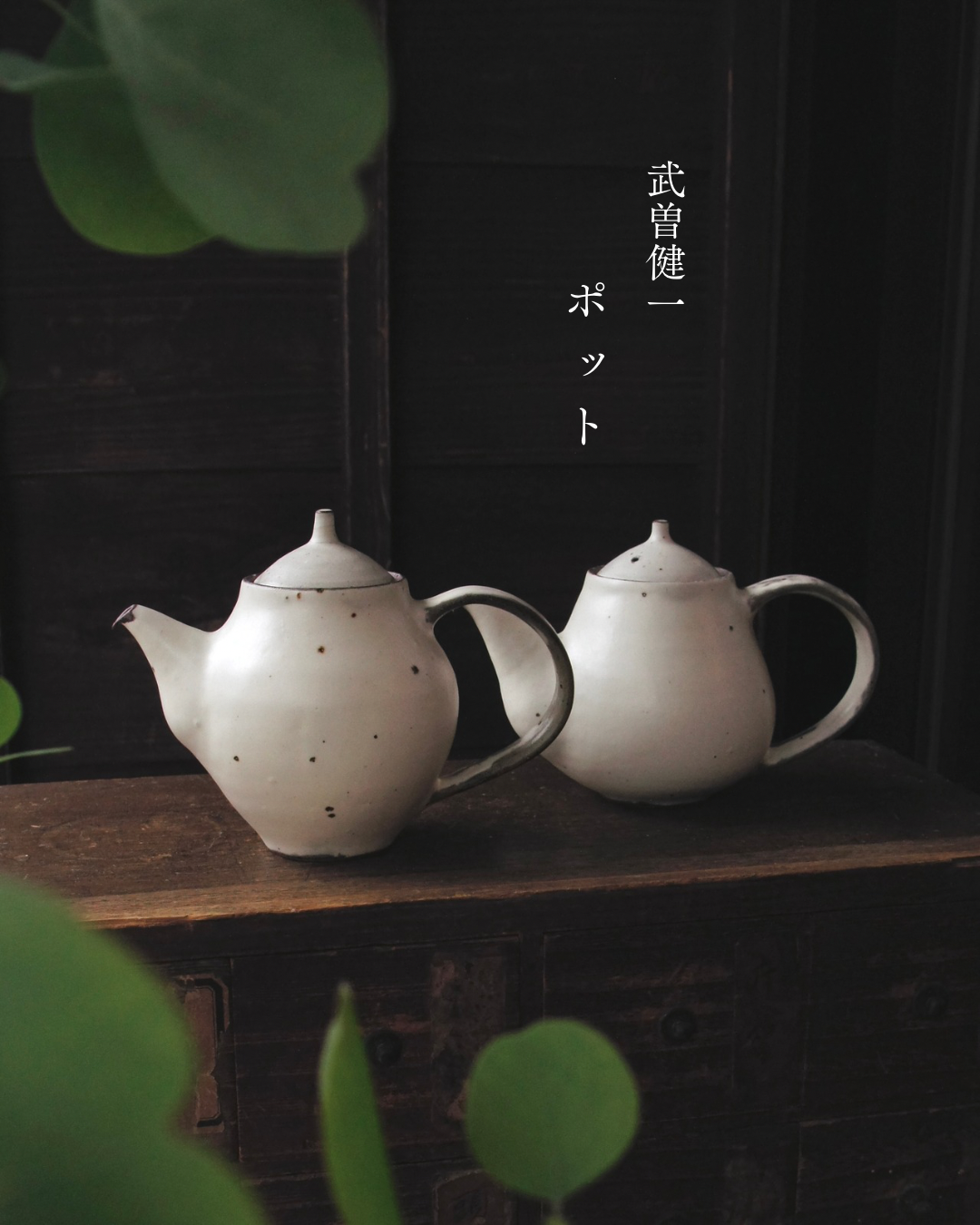 武曽健一(花虎窯) ポット|粉引