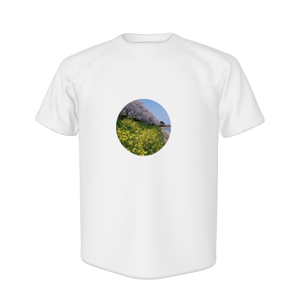ロゴなし画像のみ：円形　桜Tシャツ　新発売