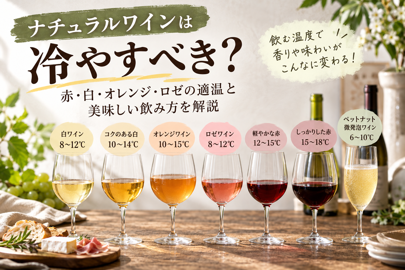 ナチュラルワインは冷やすべき?赤・白・オレンジ・ロゼの適温と美味しい飲み方を解説