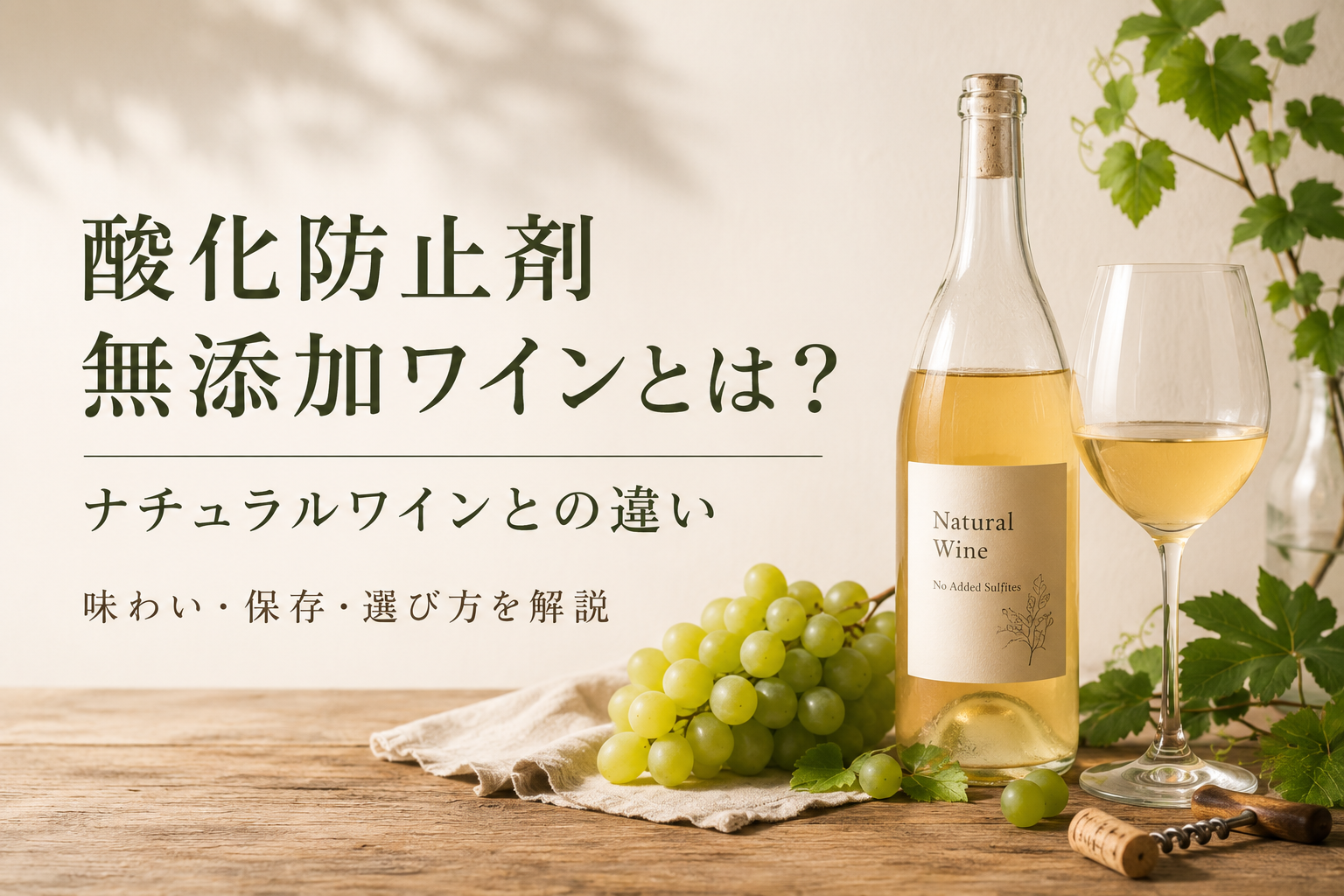 酸化防止剤無添加ワインとは?ナチュラルワインとの違い・味わい・頭痛との関係を解説
