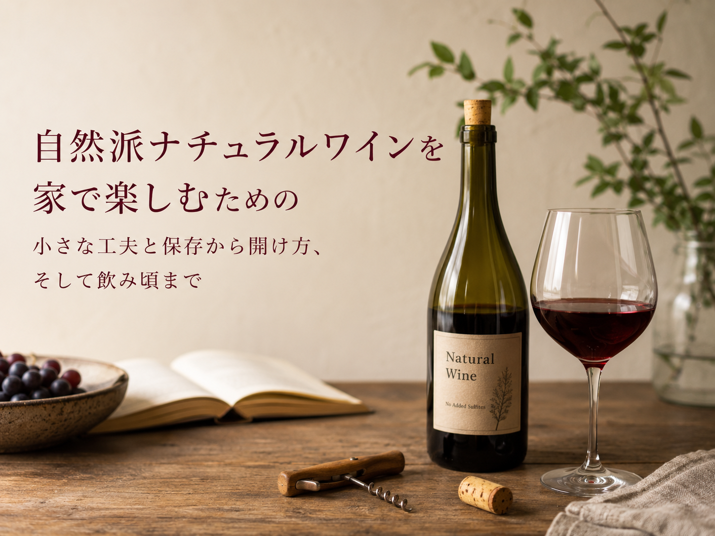 自然派ナチュラルワインを家で楽しむための小さな工夫ーー保存から開け方、そして飲み頃まで