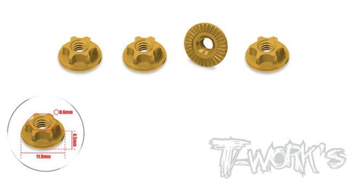 T-Work'sアルミ製8/32インチホイールナット・インチHEXソケット仕様