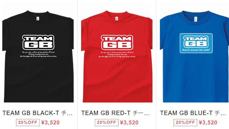 TEAM-GB チームGB Tシャツ　全種類入荷!!!