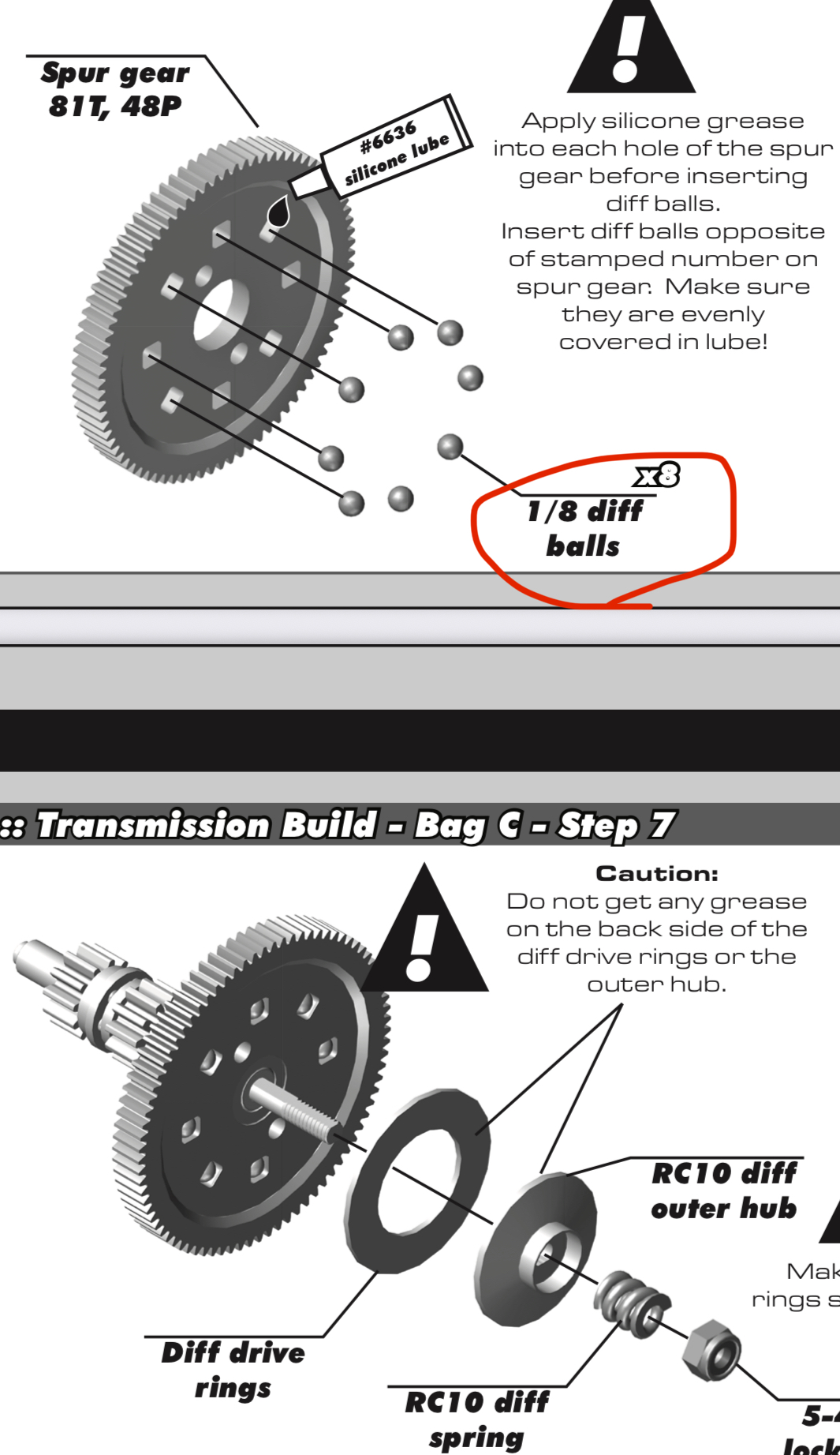 RC10クラシックのスパーのボールデフの玉