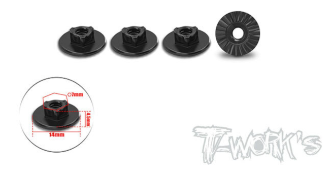 T-Work's　TA-165-A-BK　7075アルミ製M4超大径フランジナット