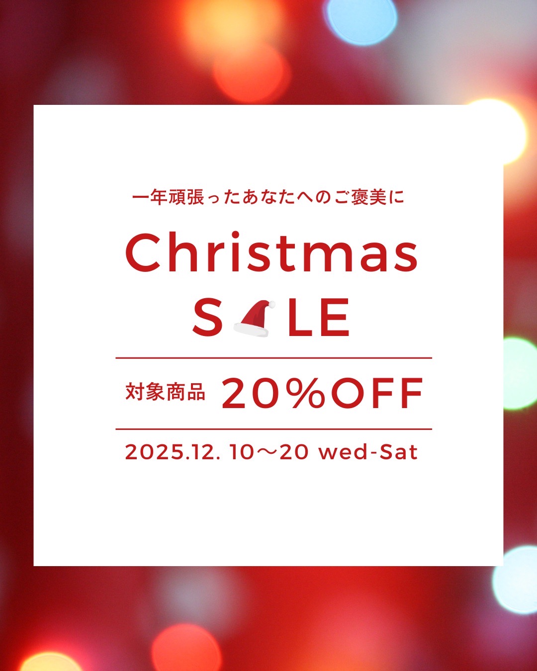 アレもコレも20%OFF《クリスマス企画》