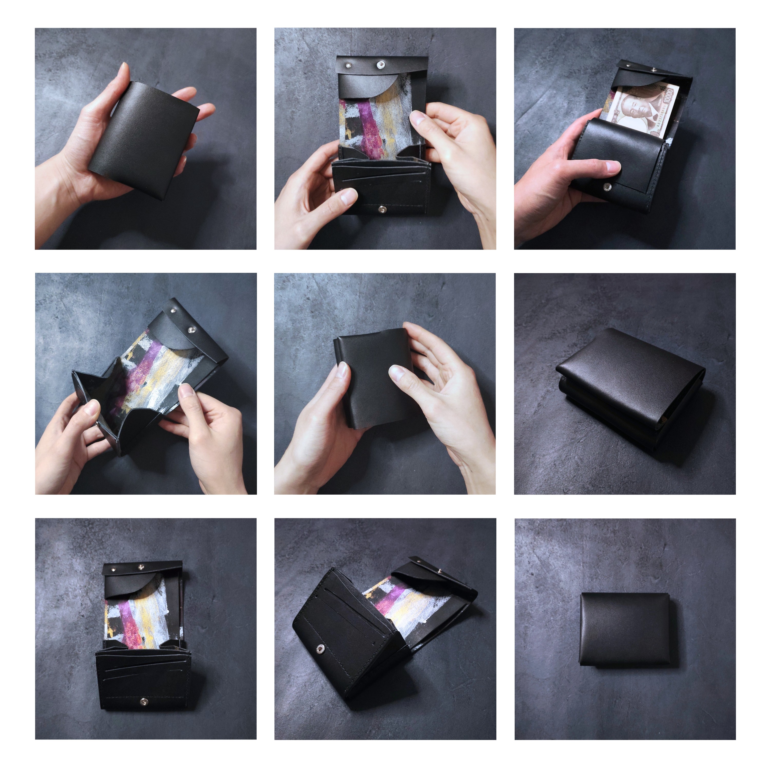 HPSW- ハンドペイント・コンパクト折財布