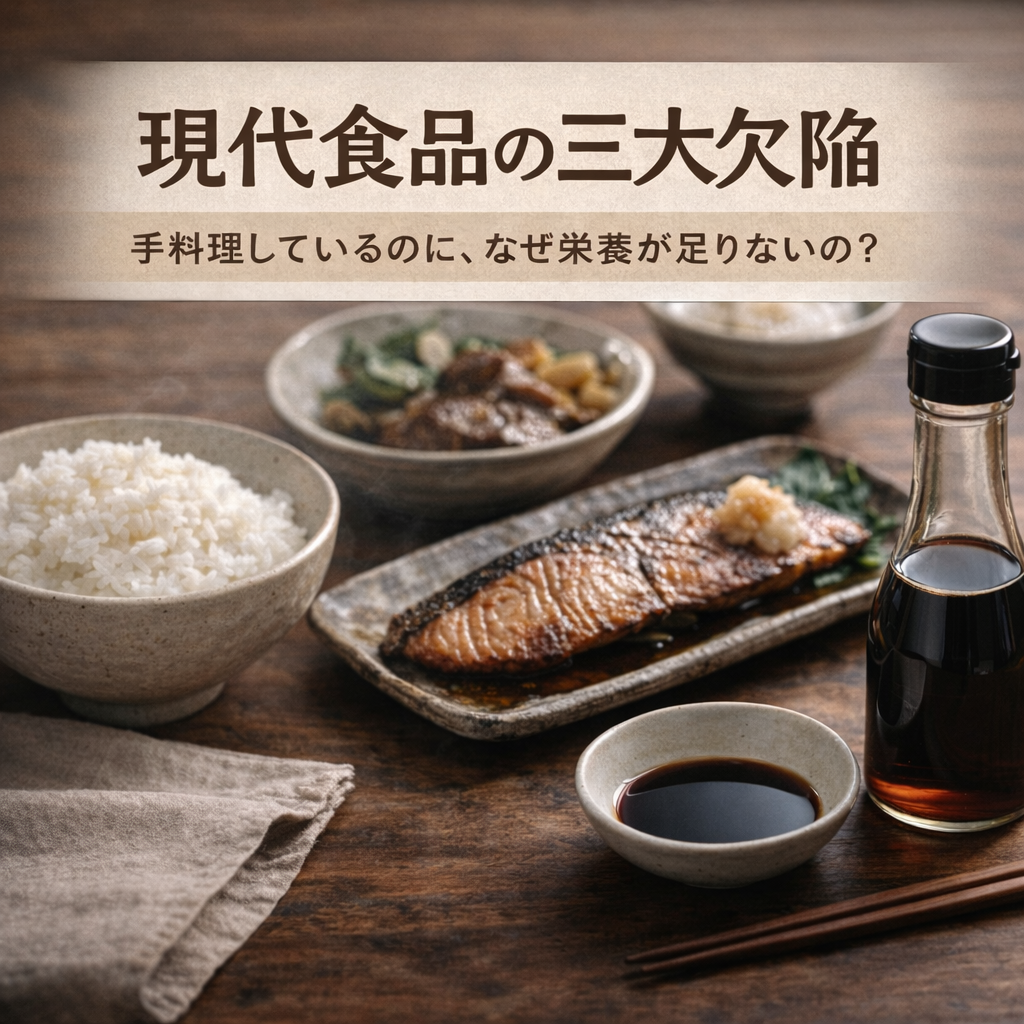 現代食品の三大欠陥｜手料理しているのに、なぜ栄養が足りないの？