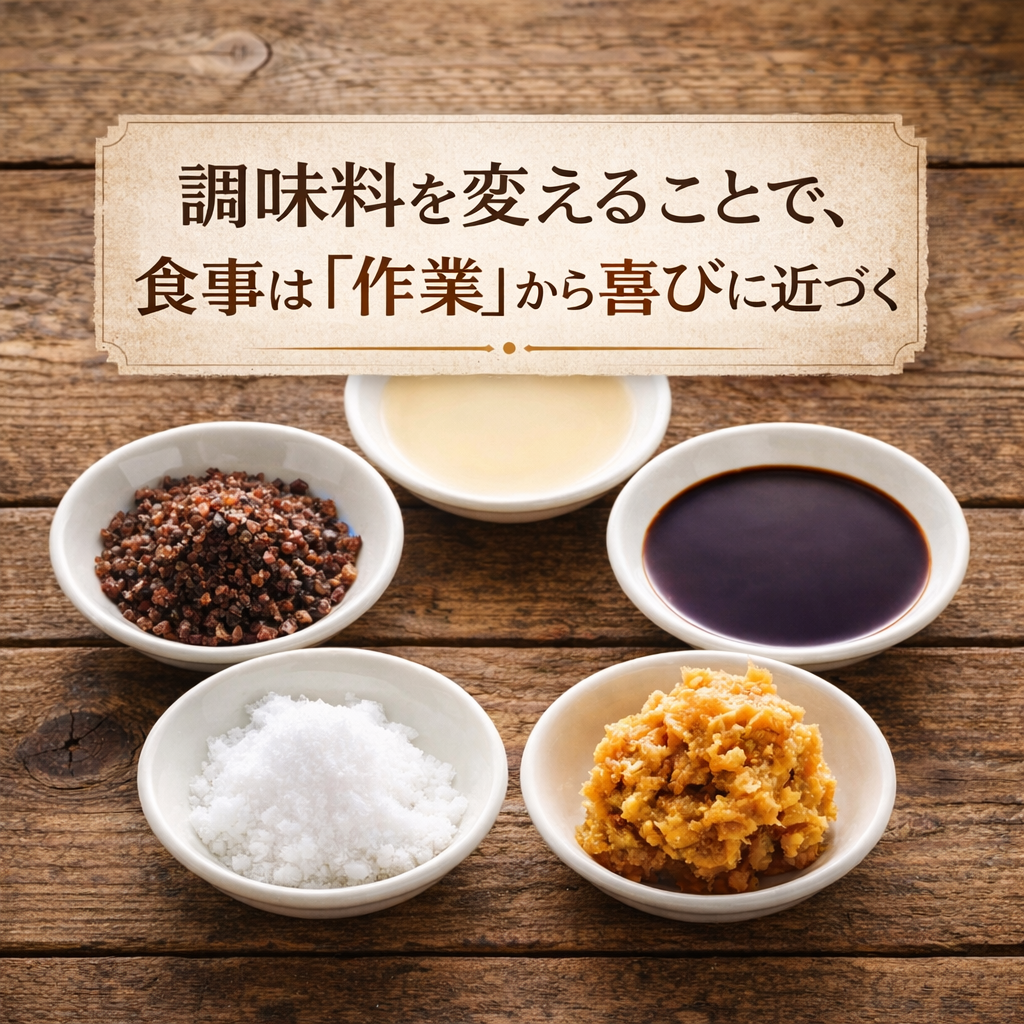 調味料を変えることで、食事は「作業」から喜びに近づく