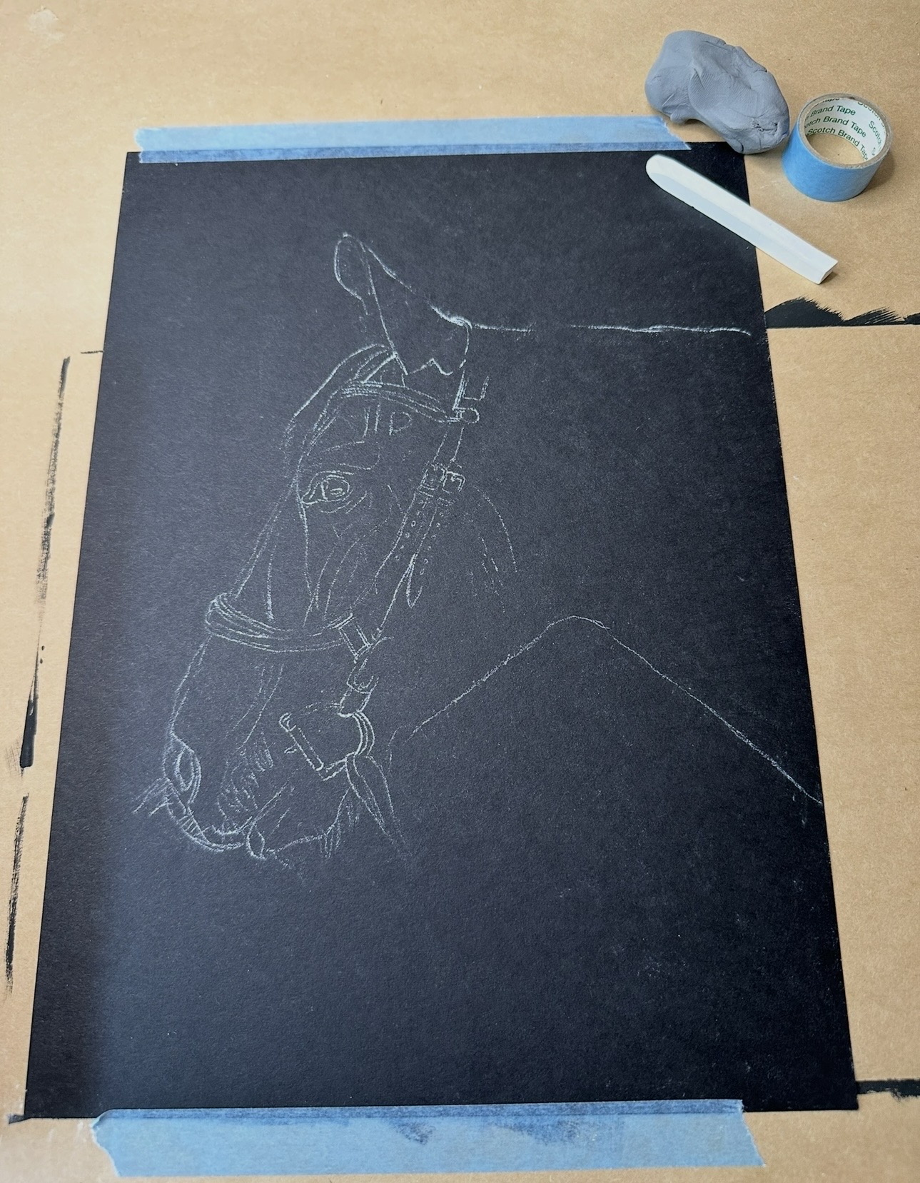 初めて描いた木炭画