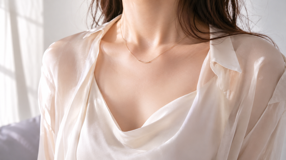 夏服の胸元悩みは「視覚マジック」で解決！大きい・小さいを魅力に変える着痩せ＆着映え術17選