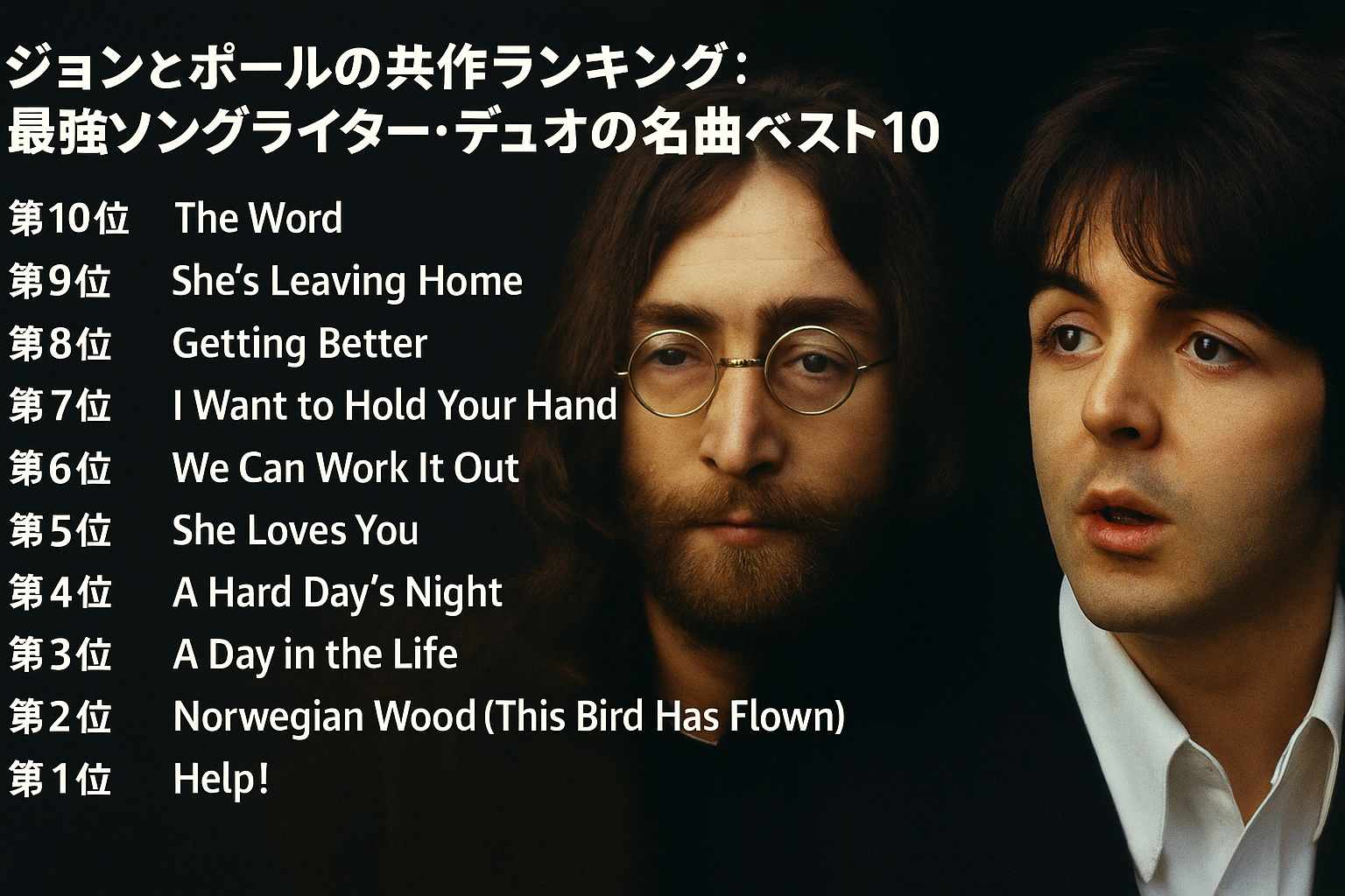 ジョンとポールの共作ランキング：最強ソングライター・デュオの名曲ベスト10！