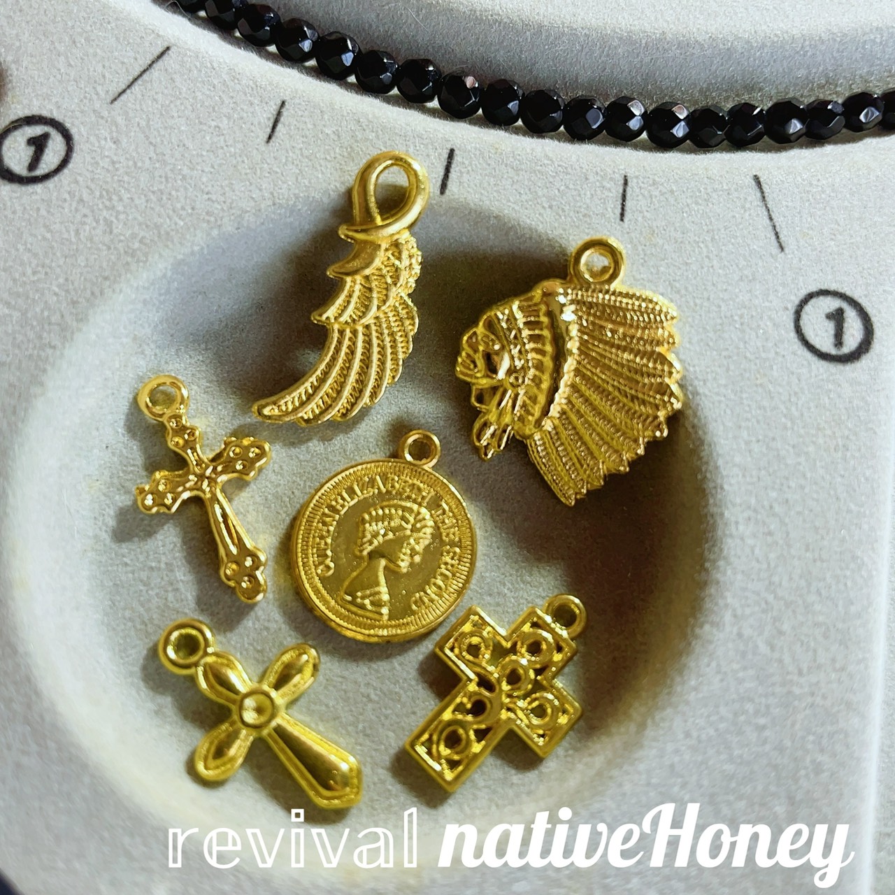 【お客様アイテム】nativeHONEY【411】Blackonyxベースネックレス