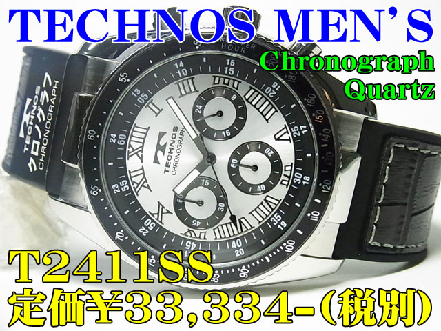 TECHNOS テクノス　MEN'S Chronograph　Quartz T2411SS