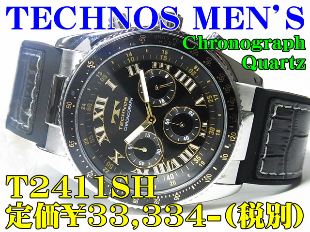 TECHNOS MEN'S Chronograph　Quartz T2411SH　定価￥33,334