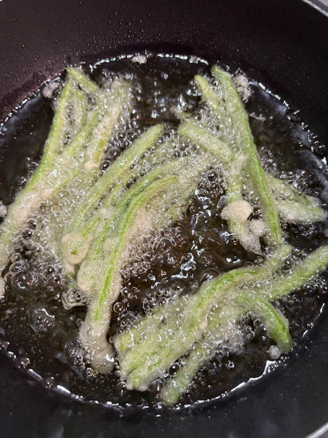 大量のいんげん。